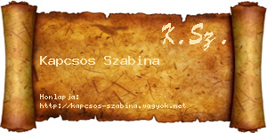 Kapcsos Szabina névjegykártya